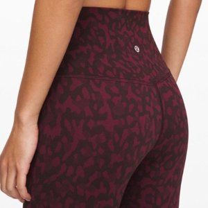 SOLD Lululemon  Align Burgundy Cheeta Crop
